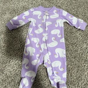 Carter's Lavender Swan Print Footie